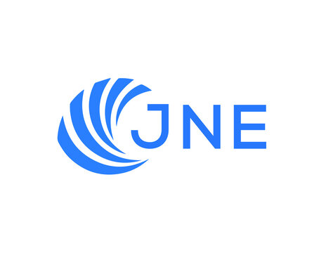 JNE Flat accounting logo design on white background. JNE creative initials Growth graph letter logo concept. JNE business finance logo design.
