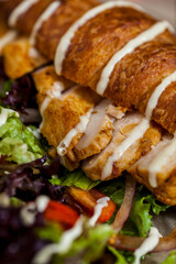 Croissant with chicken fillet