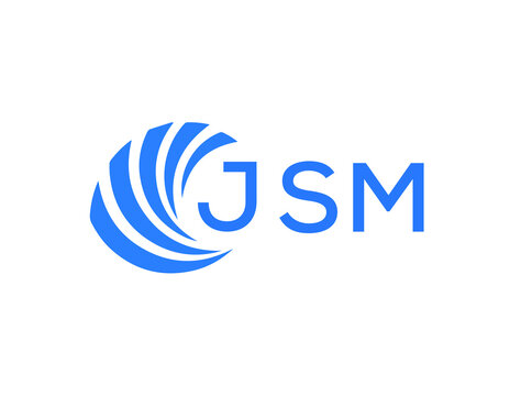 JSM Flat accounting logo design on white background. JSM creative initials Growth graph letter logo concept. JSM business finance logo design.
