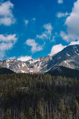 View of High Tatras mountain range near Velické pleso. 