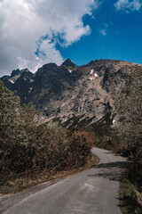 View of High Tatras mountain range near Velické pleso. 