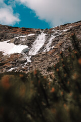 View of High Tatras mountain range near Velické pleso. 