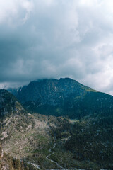 Mountain view from Slavkovský štít peak in Slovakia High Tatras.
