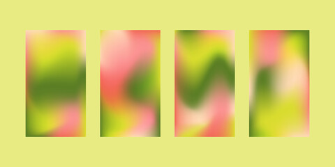 Pink and green gradients. Summer backgrounds for social networks, advertising banners. Blooring background