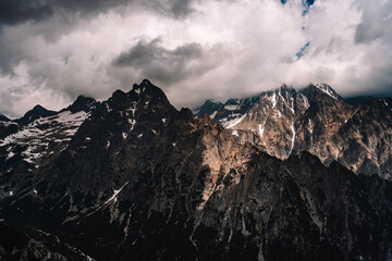Mountain view from Slavkovsk&yacute; &scaron;t&iacute;t peak in Slovakia High Tatras.