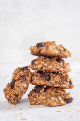 Healthy oatmeal banana cookies with chocolate chips