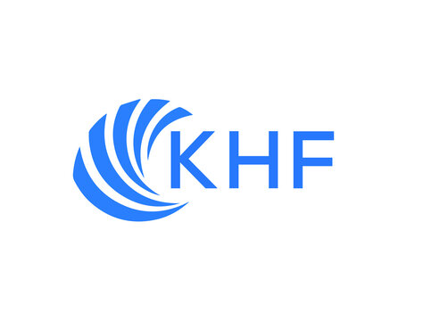 KHF Flat accounting logo design on white background. KHF creative initials Growth graph letter logo concept. KHF business finance logo design.
