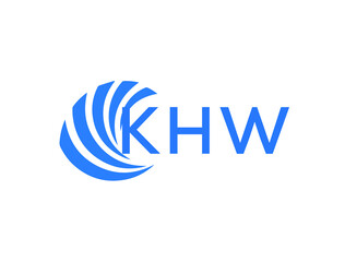 KHW Flat accounting logo design on white background. KHW creative initials Growth graph letter logo concept. KHW business finance logo design.
