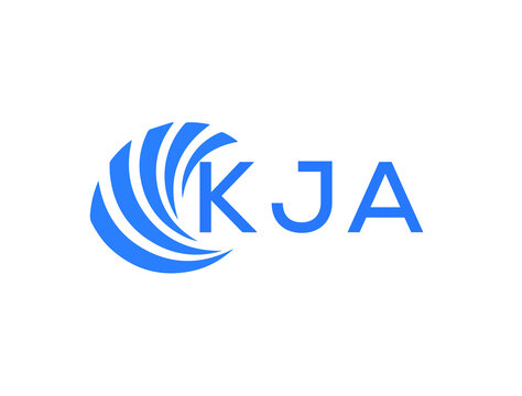 KJA Flat accounting logo design on white background. KJA creative initials Growth graph letter logo concept. KJA business finance logo design.

