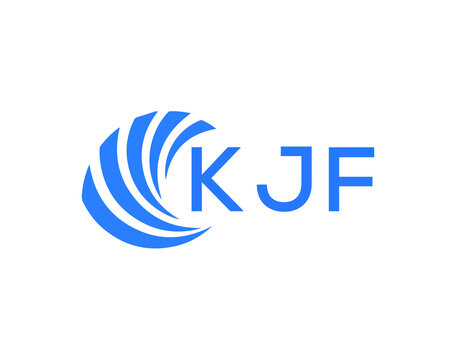 KJF Flat accounting logo design on white background. KJF creative initials Growth graph letter logo concept. KJF business finance logo design.
