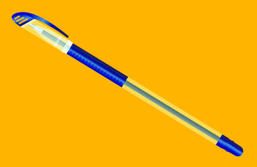 blue ballpoint pen with cap