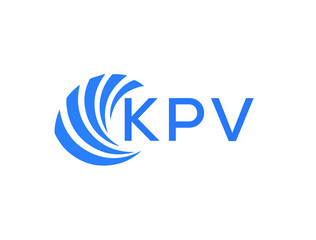 KPV Flat accounting logo design on white background. KPV creative initials Growth graph letter logo concept. KPV business finance logo design.
