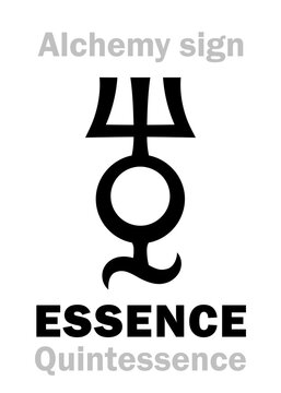 Alchemy Alphabet: QUINTESSENCE (Quinta Eſsentia), The Fifth Essence — 5th primary element (Ætherum/Ether), pure superfine substance; combination of four Aristotelian primary elements of The Universe.