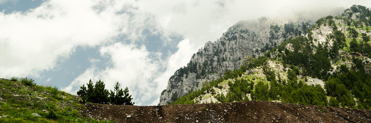 Scenic nature view of Albanian nature. Alpin environment background, traveling concept