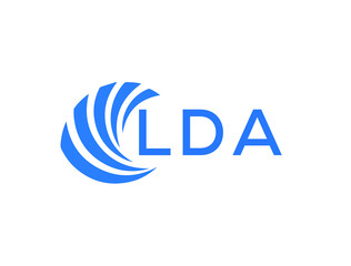 LDA Flat accounting logo design on white background. LDA creative initials Growth graph letter logo concept. LDA business finance logo design.
