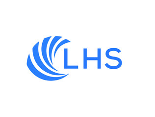 LHS Flat accounting logo design on white background. LHS creative initials Growth graph letter logo concept. LHS business finance logo design.
