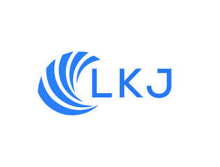 LKJ Flat accounting logo design on white background. LKJ creative initials Growth graph letter logo concept. LKJ business finance logo design.
