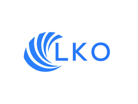 LKO Flat accounting logo design on white background. LKO creative initials Growth graph letter logo concept. LKO business finance logo design.
