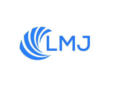 LMJ Flat accounting logo design on white background. LMJ creative initials Growth graph letter logo concept. LMJ business finance logo design.
