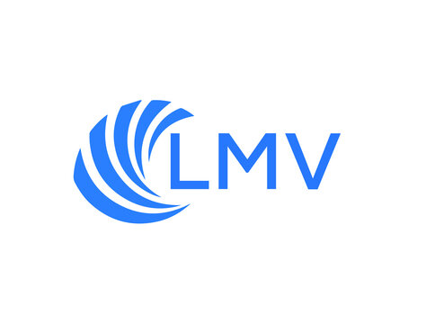 LMV Flat accounting logo design on white background. LMV creative initials Growth graph letter logo concept. LMV business finance logo design.
