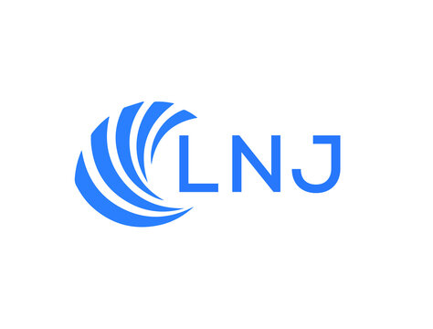 LNJ Flat accounting logo design on white background. LNJ creative initials Growth graph letter logo concept. LNJ business finance logo design.
