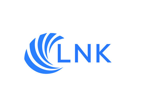 LNK Flat accounting logo design on white background. LNK creative initials Growth graph letter logo concept. LNK business finance logo design.
