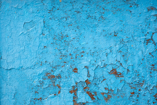 Blue Rusty Metal Texture Background.