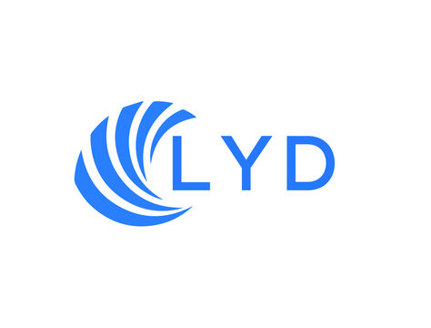 LYD Flat accounting logo design on white background. LYD creative initials Growth graph letter logo concept. LYD business finance logo design.
