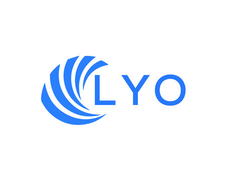LYO Flat accounting logo design on white background. LYO creative initials Growth graph letter logo concept. LYO business finance logo design.
