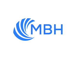 MBH Flat accounting logo design on white background. MBH creative initials Growth graph letter logo concept. MBH business finance logo design.
