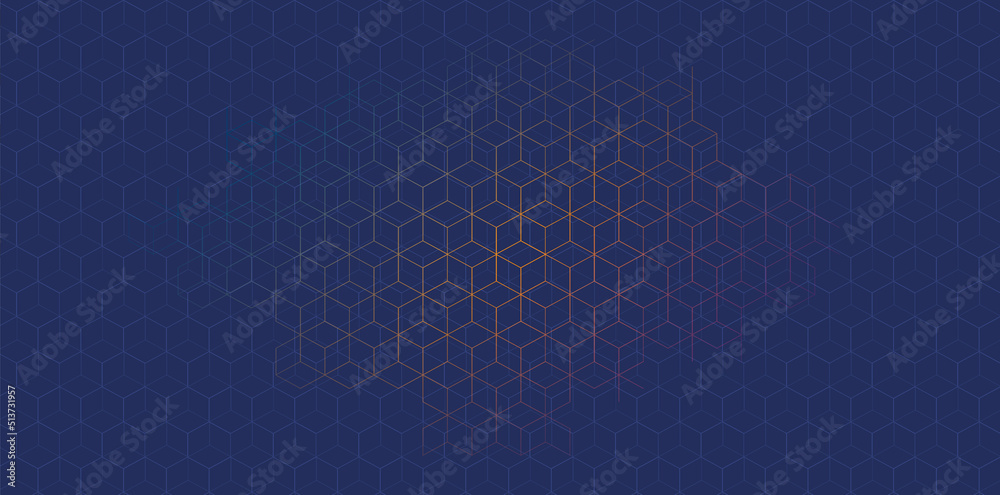 Poster Futuristic hexagon vector illustration. Futuristic hexagon vector illustration. HUD element. Technology concept. 3d landscape. Big data.