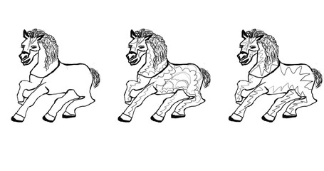Horse stylized contour illustration