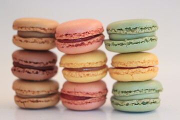 Macarons in pastel colors