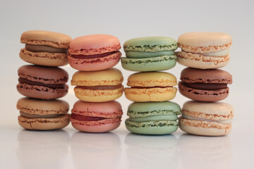 Macarons in pastel colors
