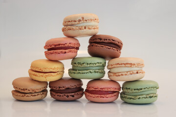 Macarons in pastel colors
