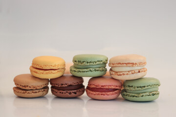 Macarons in pastel colors
