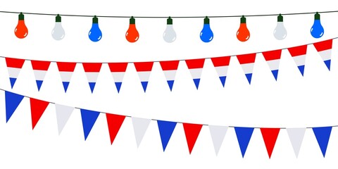 3D Garlands of Netherlands on a white background	