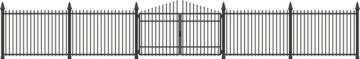 Gate and fence made from steel