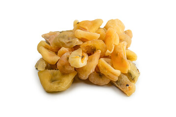 Dried passion fruit isolated on a white background.
