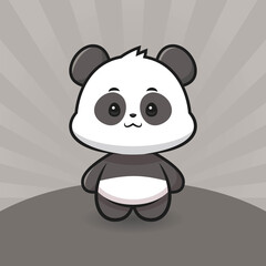 Cute Panda cartoon vector icon illustration animal nature icon concept Cute Panda Logo