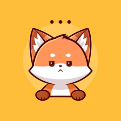 Cute fox is bored illustration vector