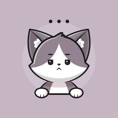 Cute cat is bored illustration vector