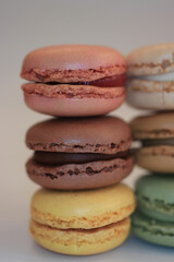 Macarons in pastel colors