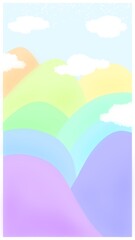 Pastel mountains - pastel wallpaper.