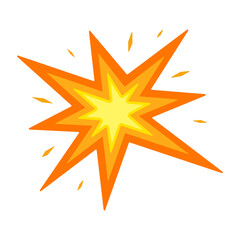 Obraz premium Bomb boom process. Blast fire symbol. Explosive collision sign. Vector isolated on white.