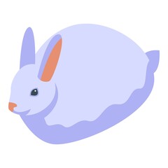 White easter bunny icon isometric vector. Cute rabbit. Animal basket