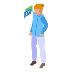 Call online service icon isometric vector. Chat support. Contact business