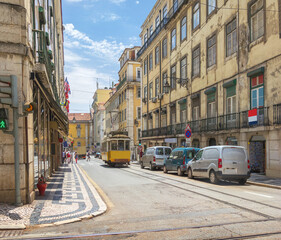 Naklejka na ściany i meble Rua dos Fanqueiros street in Lisbon. Portugal
