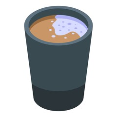Contaminated coffee cup icon isometric vector. Food bacteria. Safety control