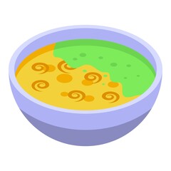 Contaminated soup icon isometric vector. Glass safety. Control meat